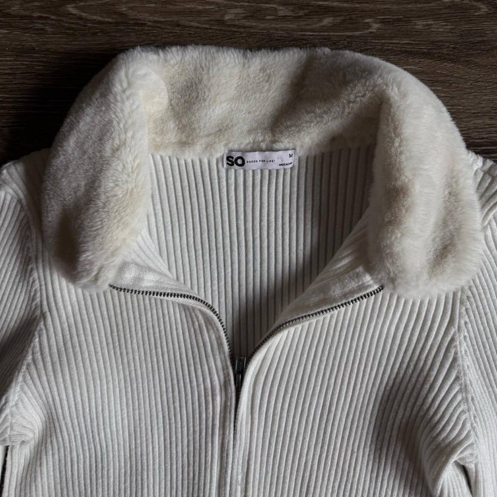 SO Women's Cream Teddy Jacket